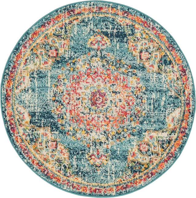 Blue 3' 1 x 3' 1 Penrose Round Area Rug