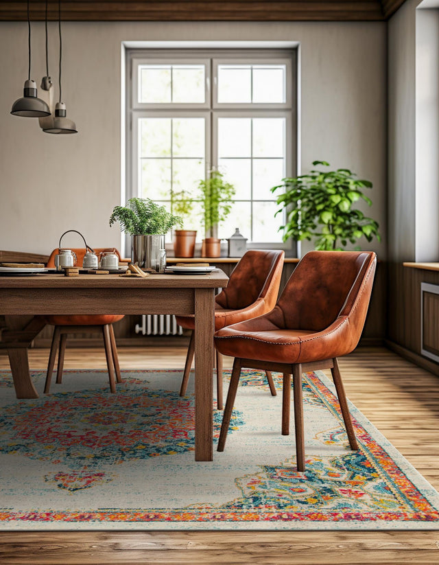 Ivory 7' 10 x 7' 10 Penrose Square Area Rug