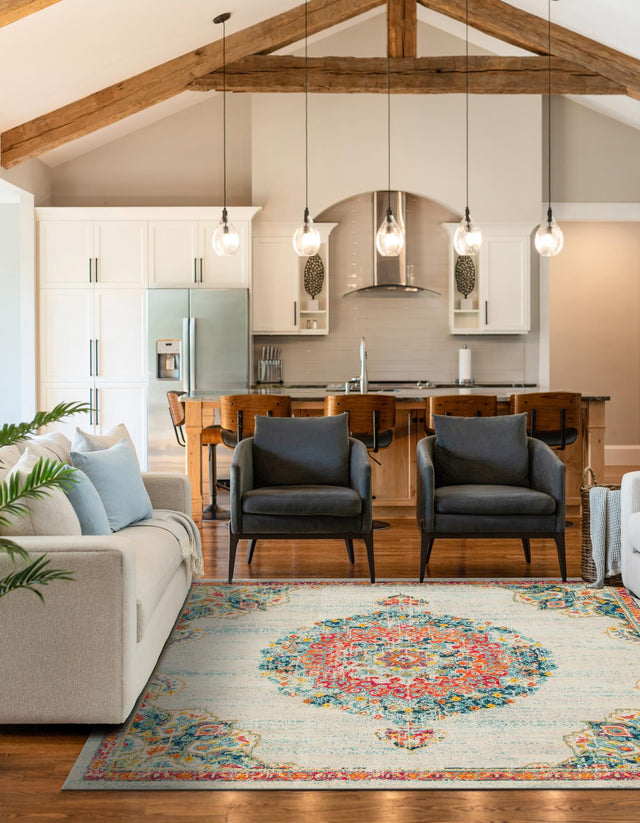 Ivory 6' 1 x 6' 1 Penrose Square Area Rug