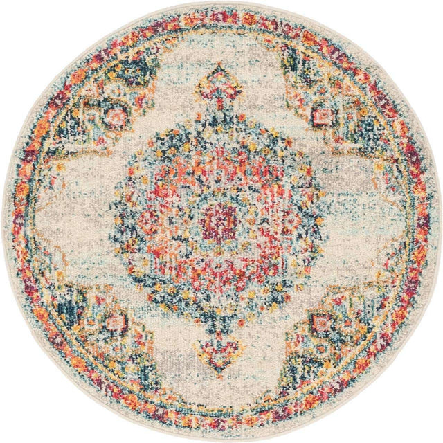 Ivory 3' 1 x 3' 1 Penrose Round Area Rug