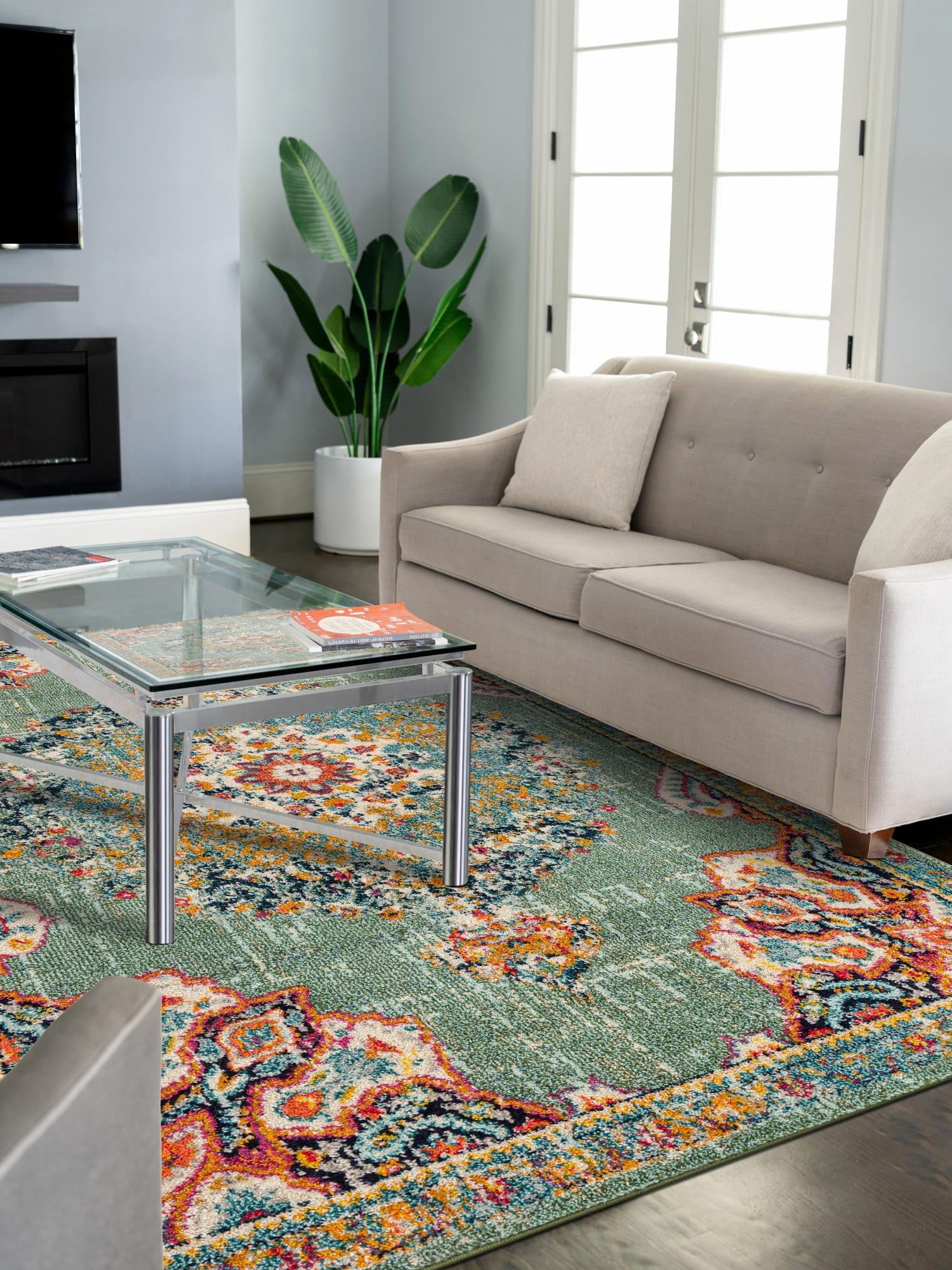 Green 6' 1 x 9' Penrose Rectangle Area Rug