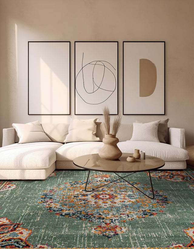 Green 7' 10 x 7' 10 Penrose Square Area Rug