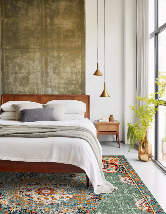 Green 7' 10 x 7' 10 Penrose Square Area Rug