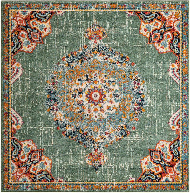 Green 7' 10 x 7' 10 Penrose Square Area Rug