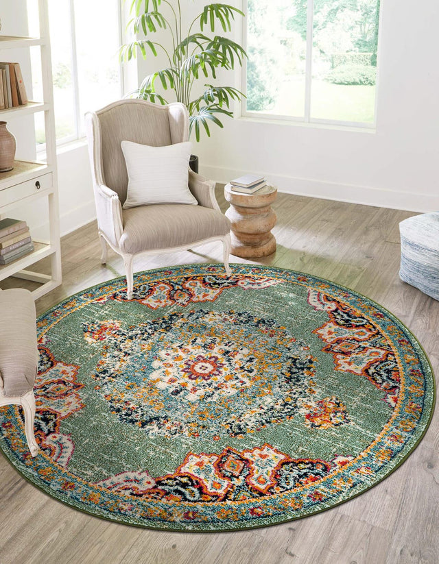 Green 10' x 10' Penrose Round Area Rug