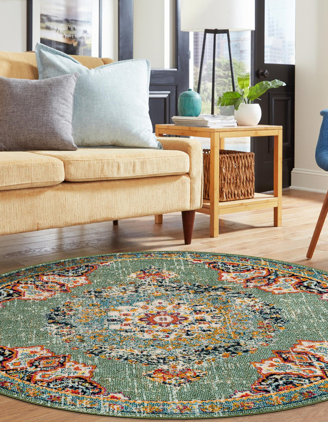 Green 10' x 10' Penrose Round Area Rug