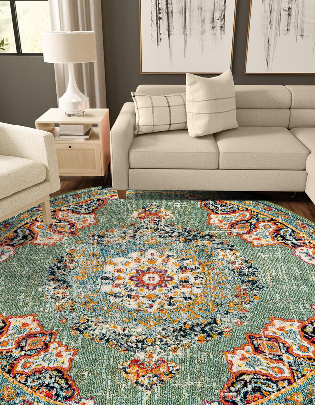 Green 10' x 10' Penrose Round Area Rug