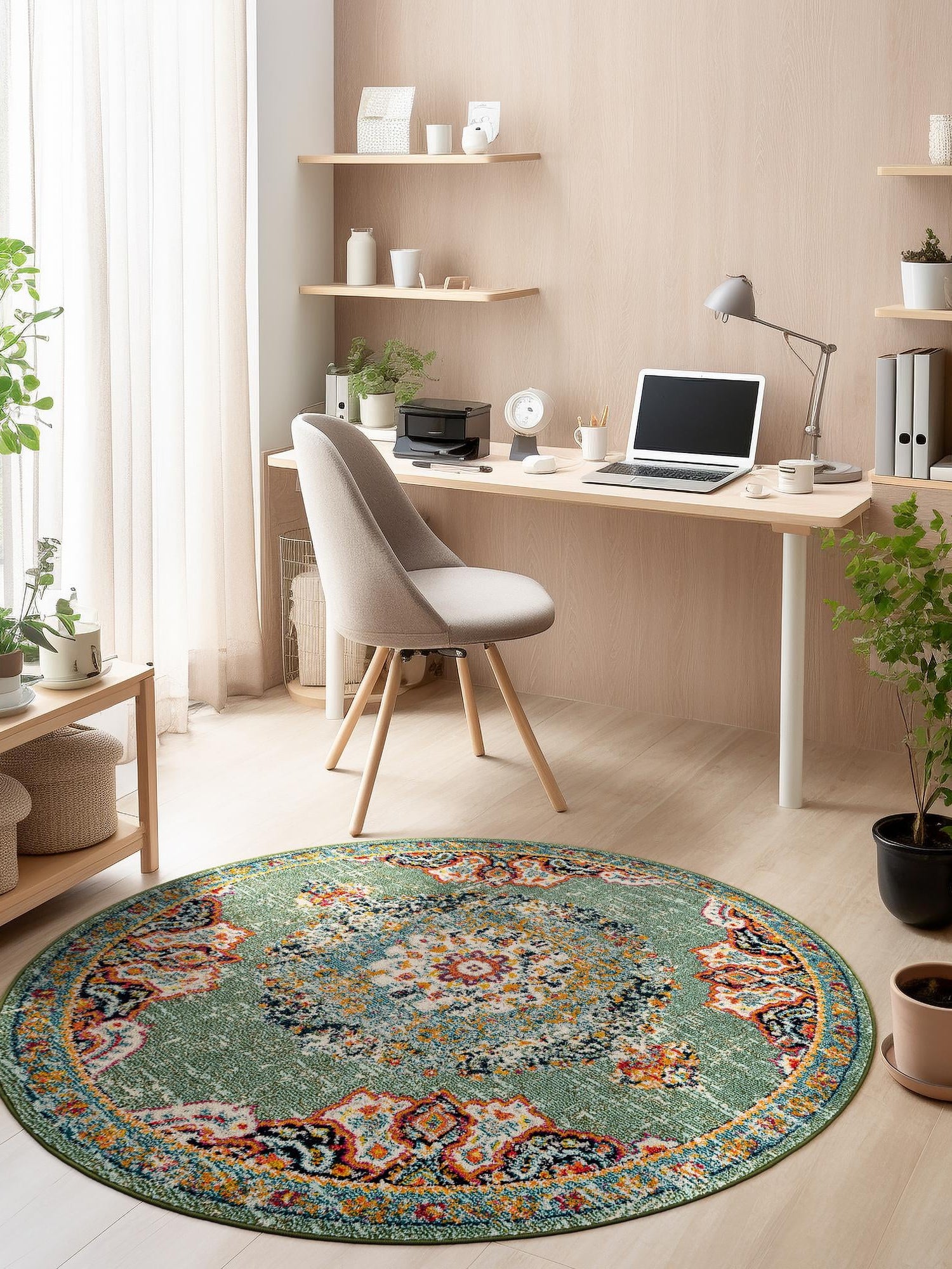 Green 7' 10 x 7' 10 Penrose Round Area Rug