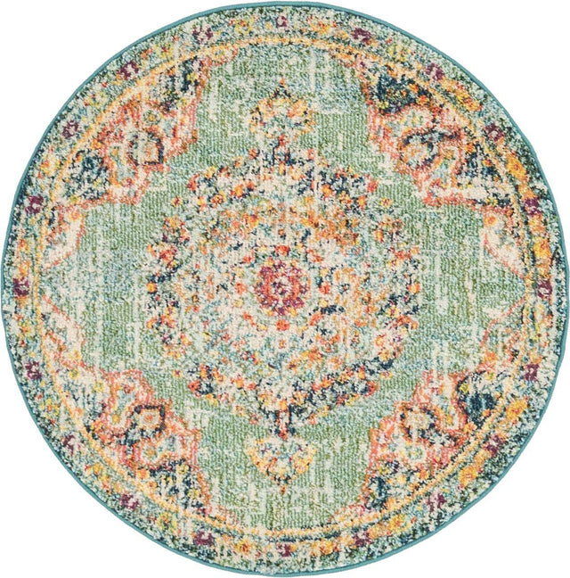 Green 3' 1 x 3' 1 Penrose Round Area Rug