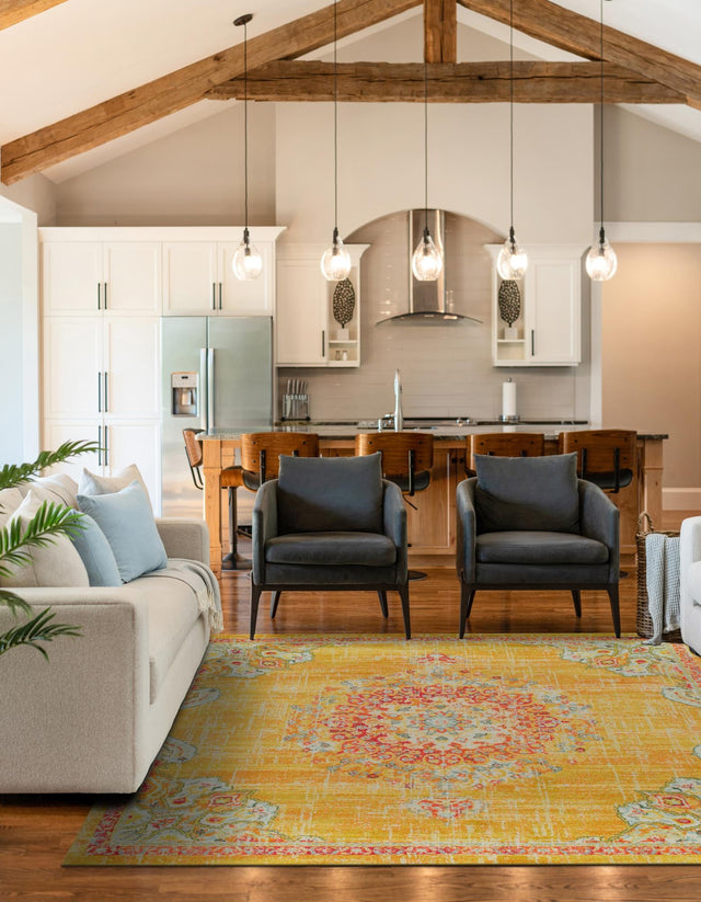 Gold 7' 10 x 7' 10 Penrose Square Area Rug