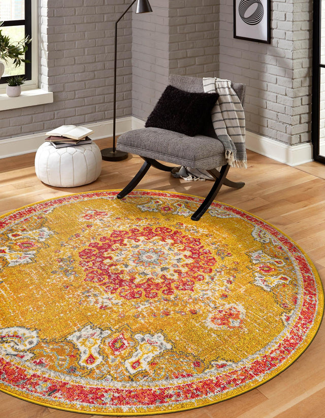 Gold 6' 1 x 6' 1 Penrose Round Area Rug
