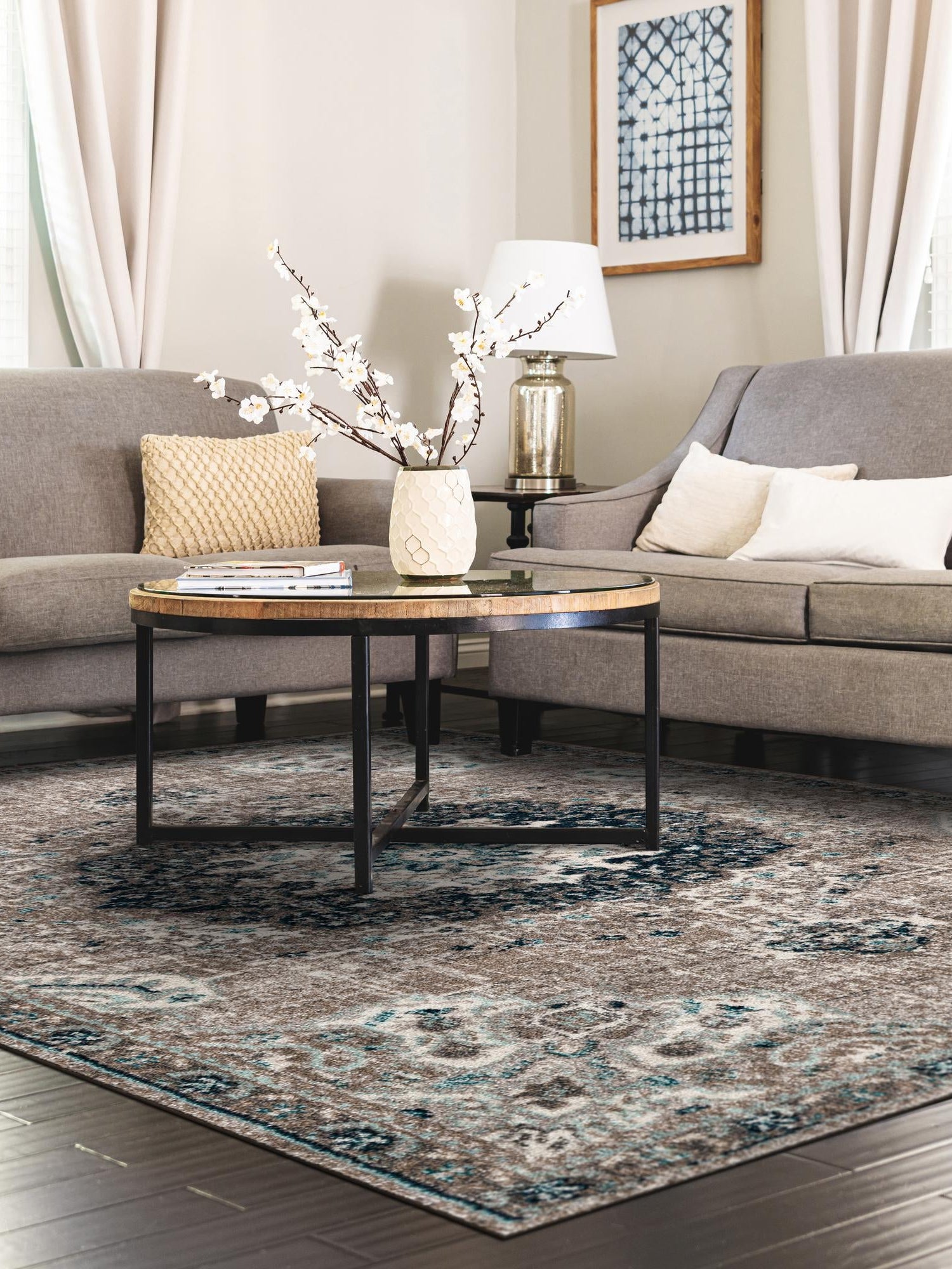 Gray 2' x 3' 1 Penrose Rectangle Area Rug