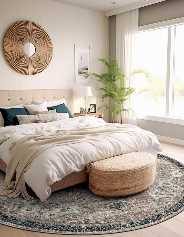 Gray 6' 1 x 6' 1 Penrose Round Area Rug