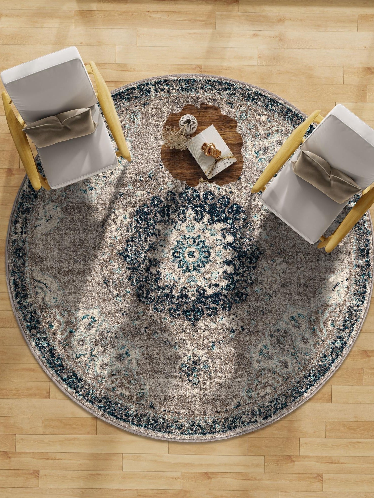 Gray 3' 1 x 3' 1 Penrose Round Area Rug