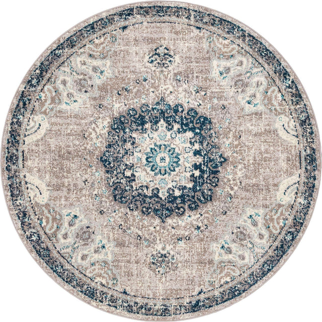 Gray 6' 1 x 6' 1 Penrose Round Area Rug