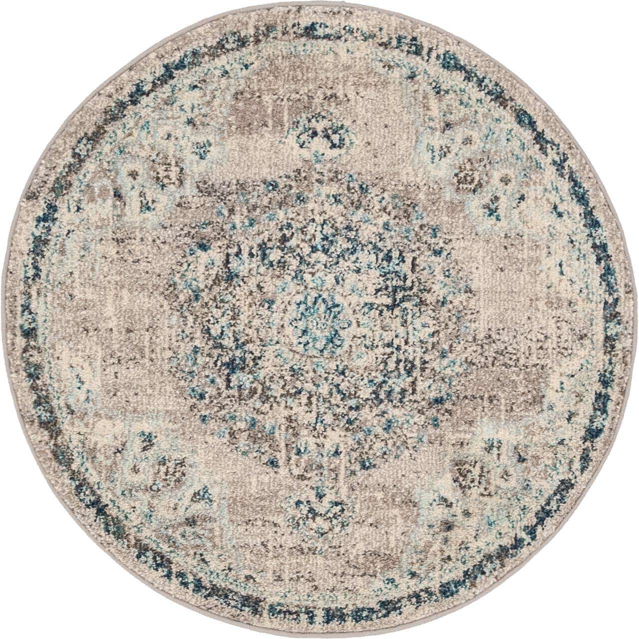 Gray 3' 1 x 3' 1 Penrose Round Area Rug