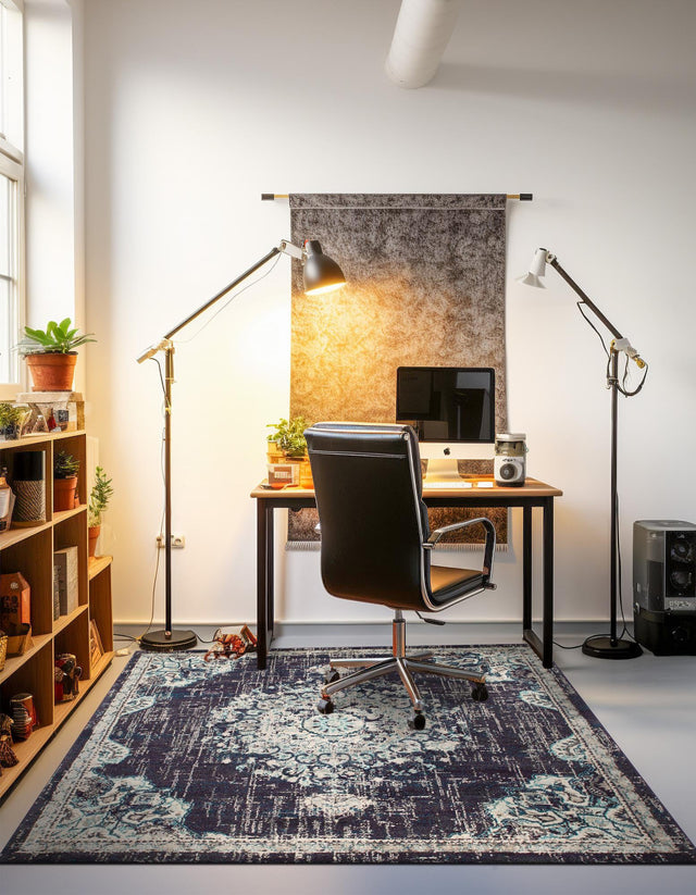 Navy Blue 8' x 8' Penrose Square Area Rug