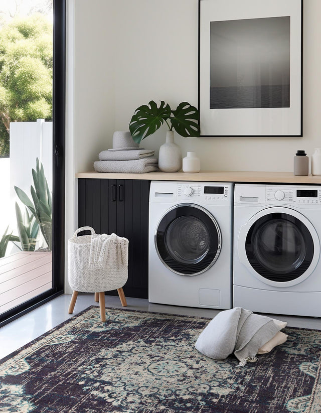 Navy Blue 8' x 8' Penrose Square Area Rug