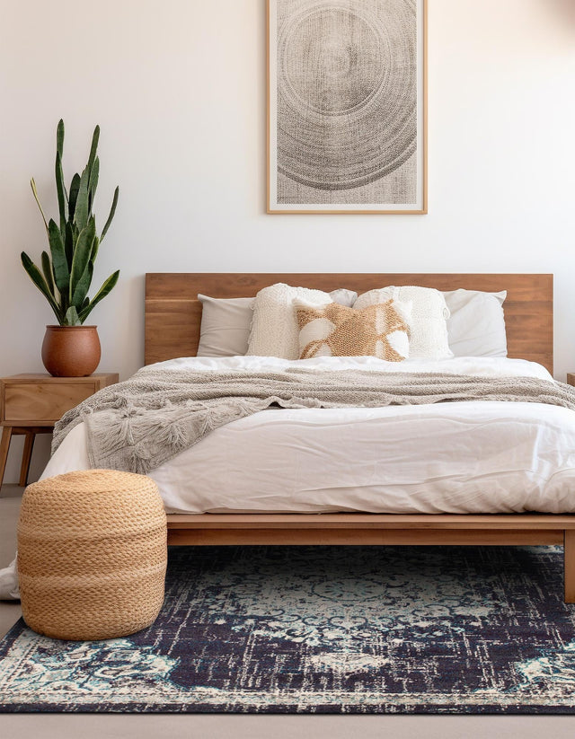 Navy Blue 8' x 8' Penrose Square Area Rug