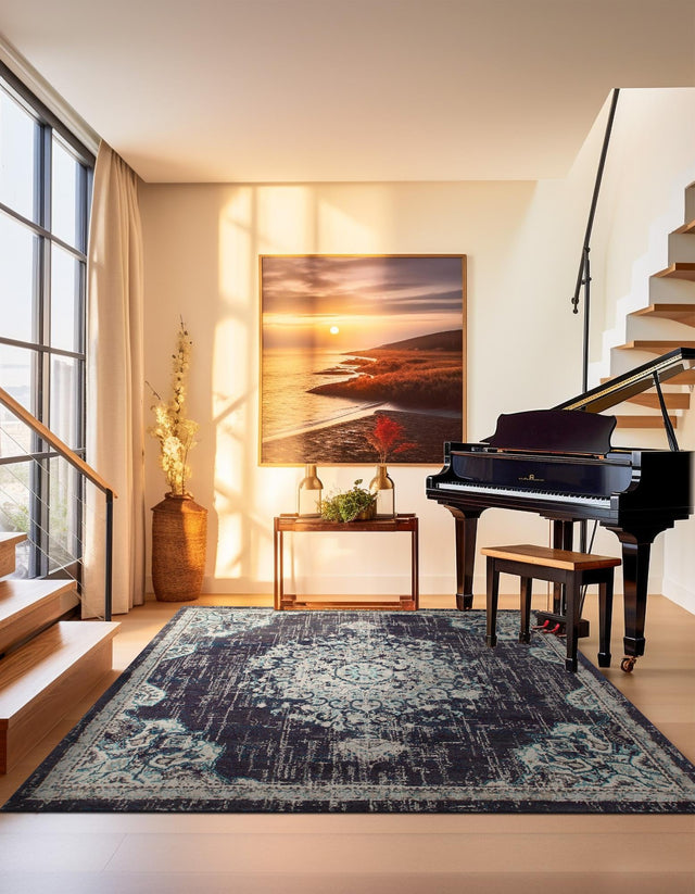 Navy Blue 8' x 8' Penrose Square Area Rug