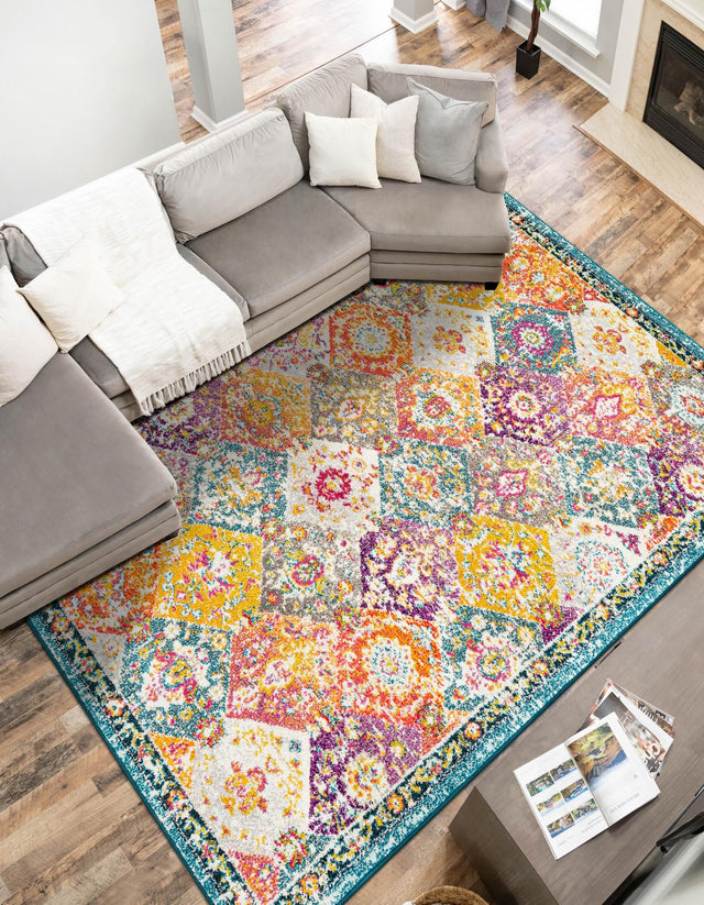 Multicolor 7' 1 x 10' Penrose Rectangle Area Rug