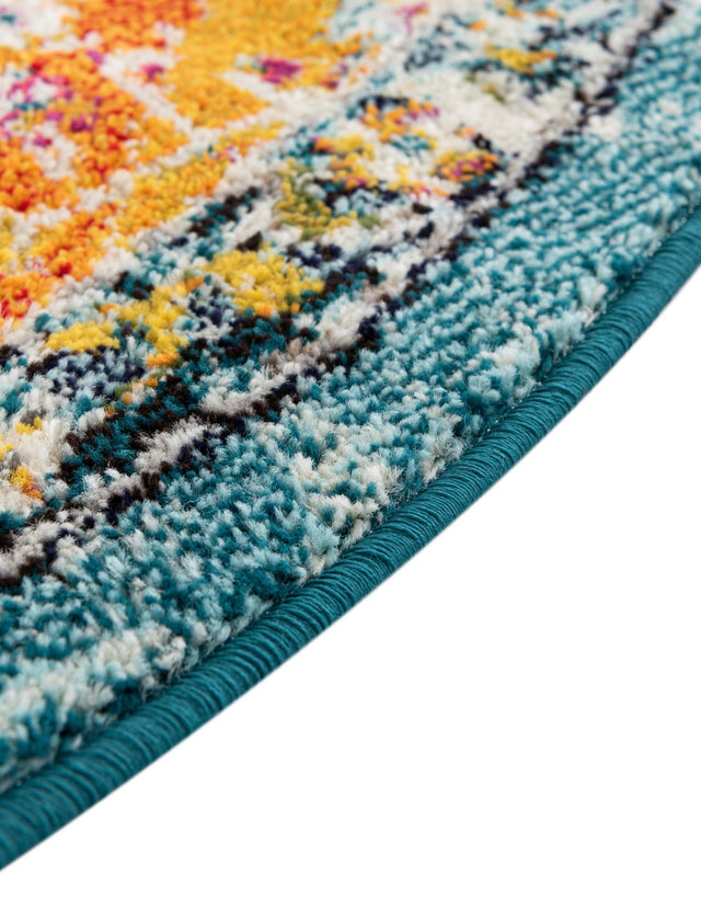 Multicolor 5' 3 x 5' 3 Penrose Round Area Rug