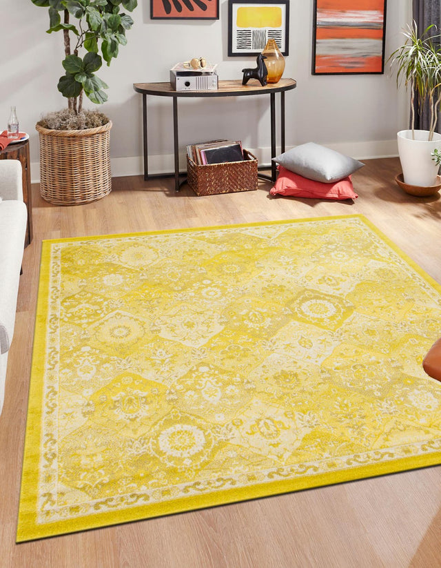 Yellow 7' 10 x 7' 10 Penrose Square Area Rug