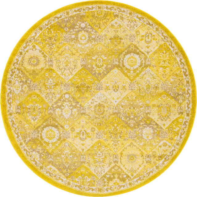 Yellow 6' 1 x 6' 1 Penrose Round Area Rug
