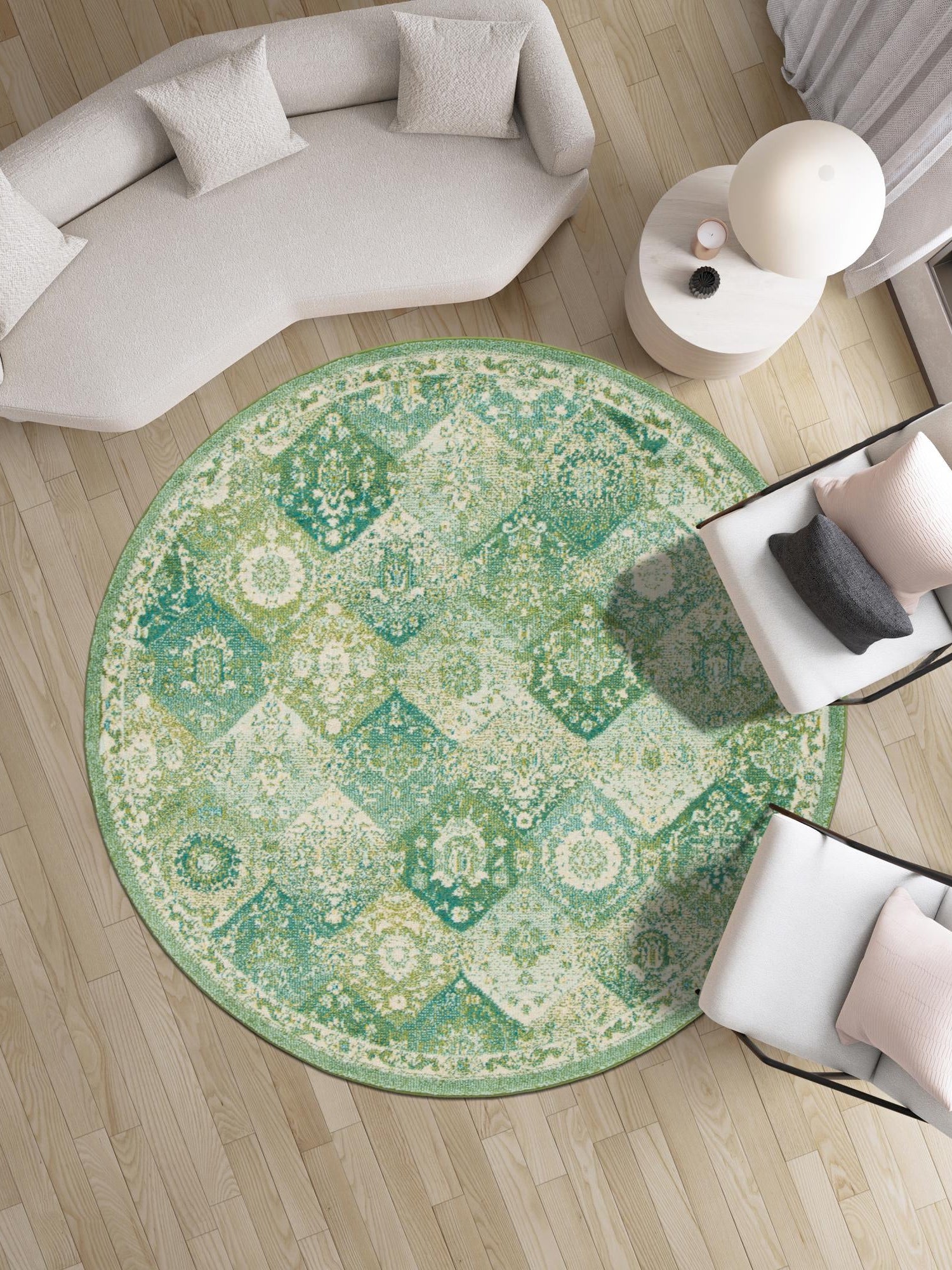 Green 7' 10 x 7' 10 Penrose Round Area Rug