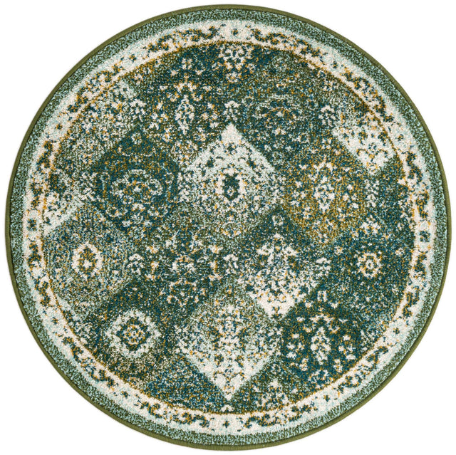Green 3' 1 x 3' 1 Penrose Round Area Rug