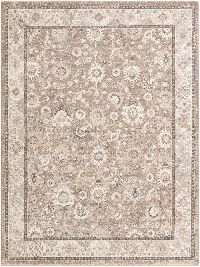 Beige Brown 9' x 12' Penrose Rectangle Area Rug