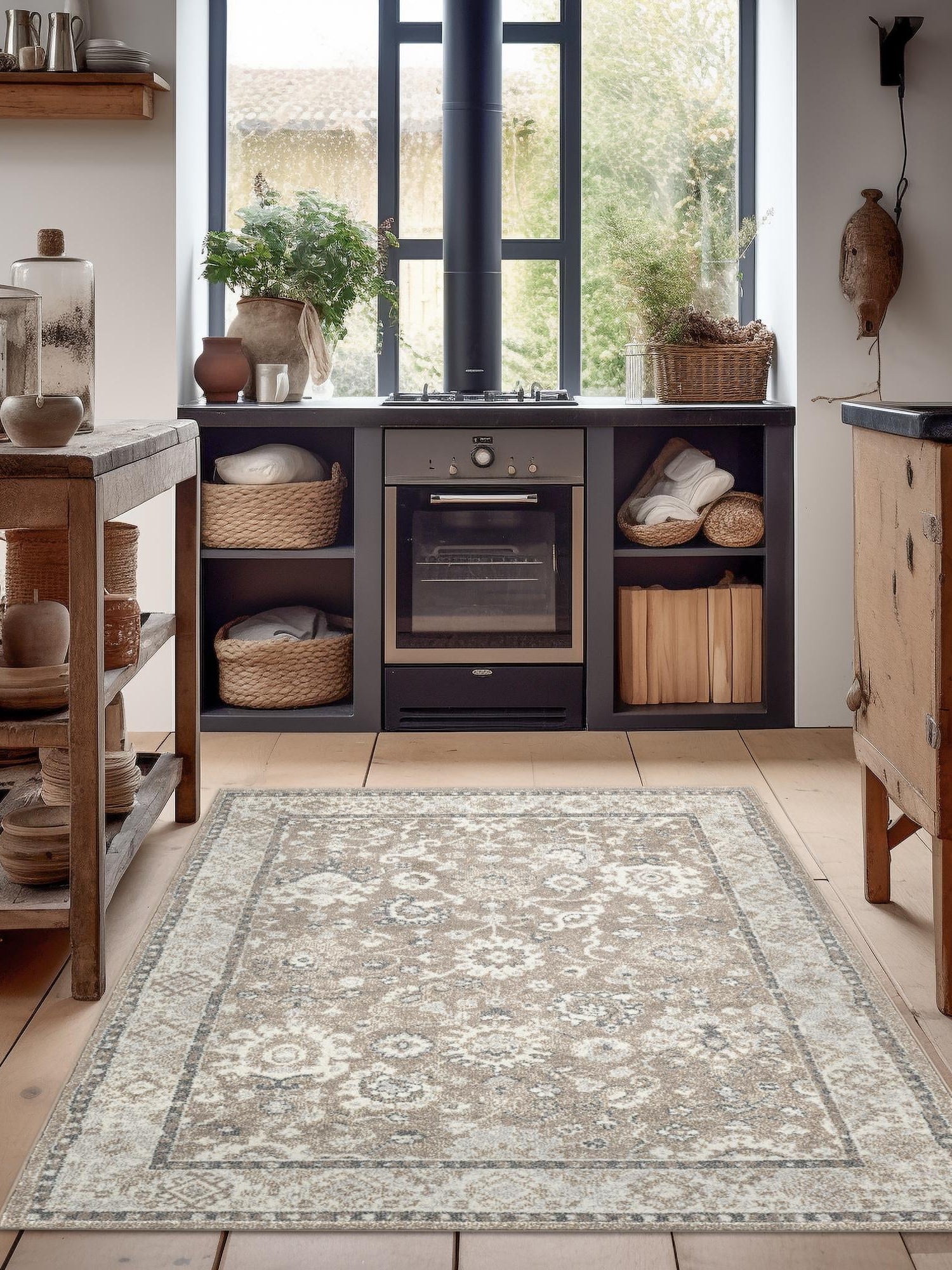 Beige Brown 7' 10 x 10' Penrose Rectangle Area Rug