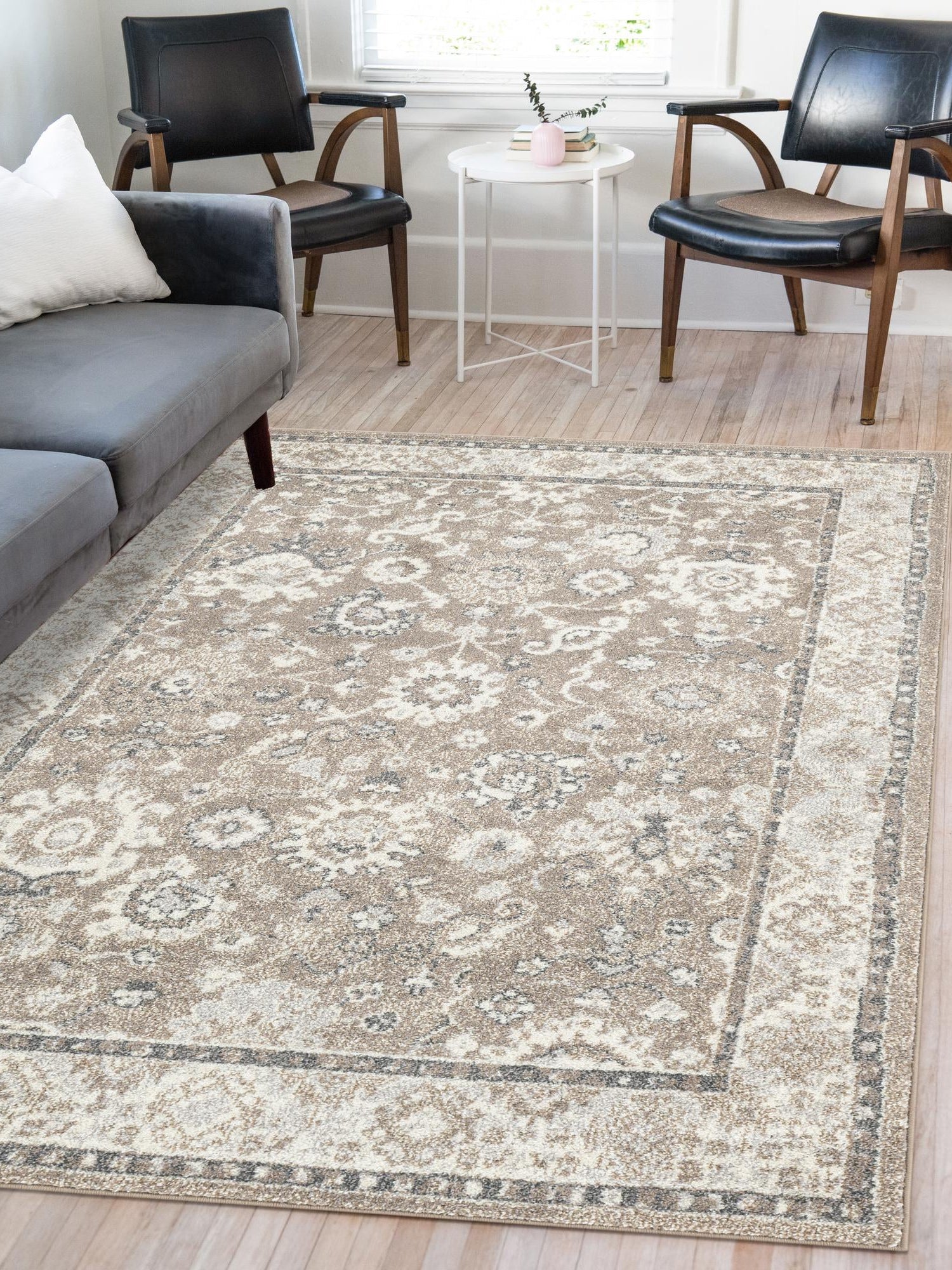 Beige Brown 7' 10 x 10' Penrose Rectangle Area Rug