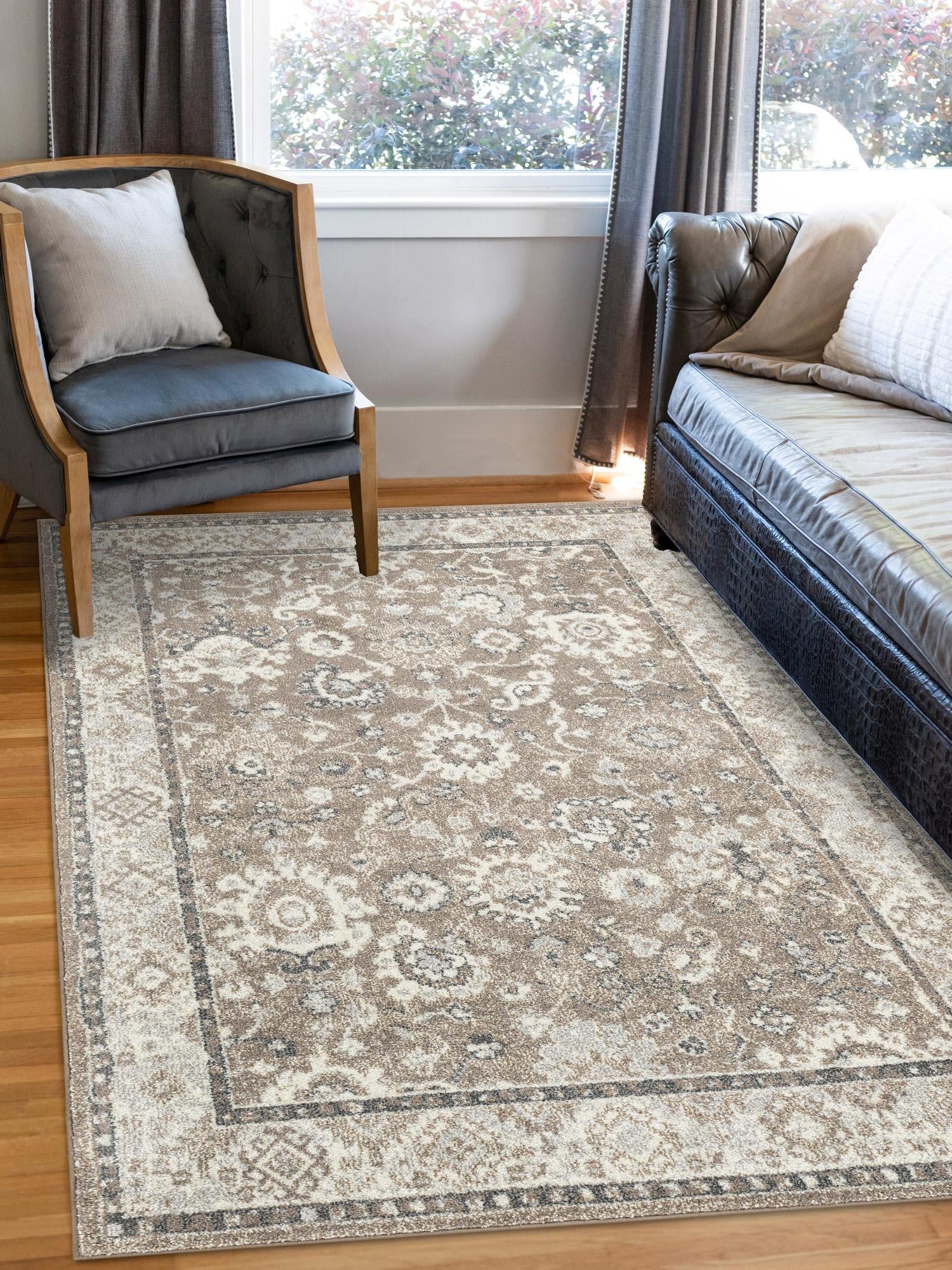 Beige Brown 7' 10 x 10' Penrose Rectangle Area Rug