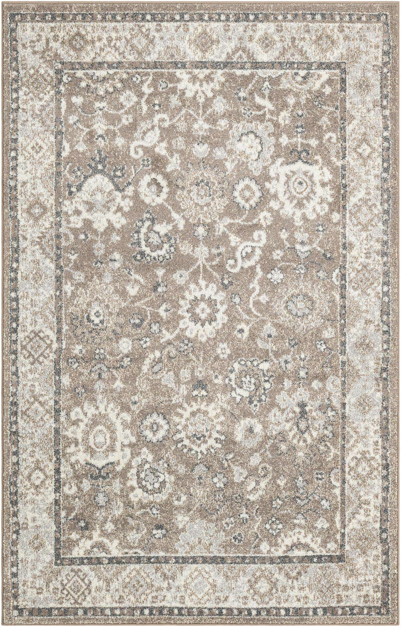 Beige Brown 5' 3 x 8' Penrose Rectangle Area Rug