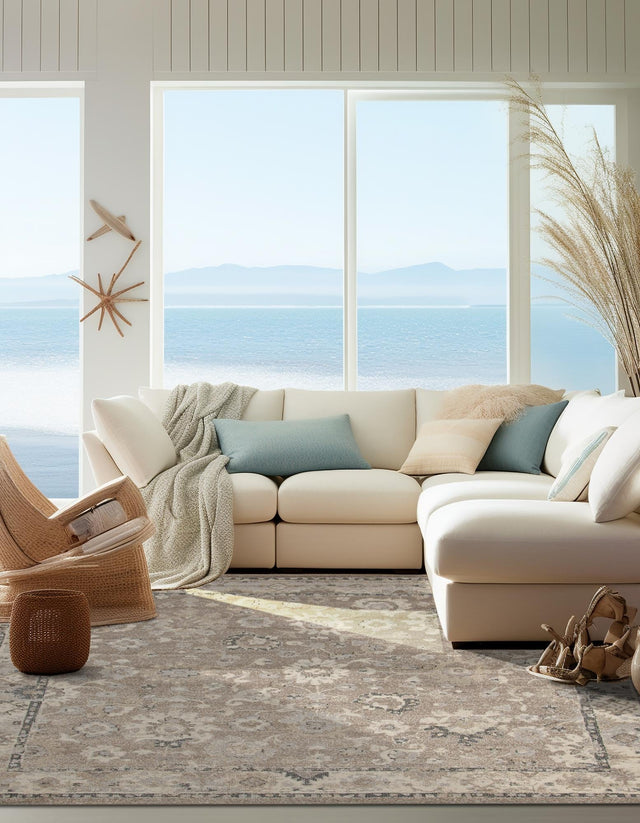 Beige Brown 10' x 10' Penrose Square Area Rug