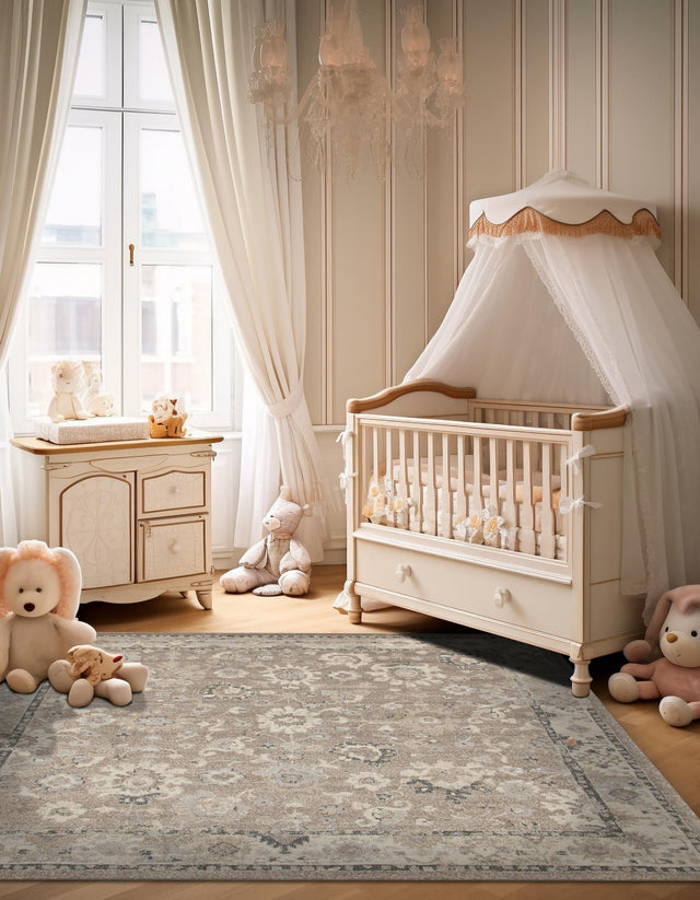 Beige Brown 7' 10 x 7' 10 Penrose Square Area Rug