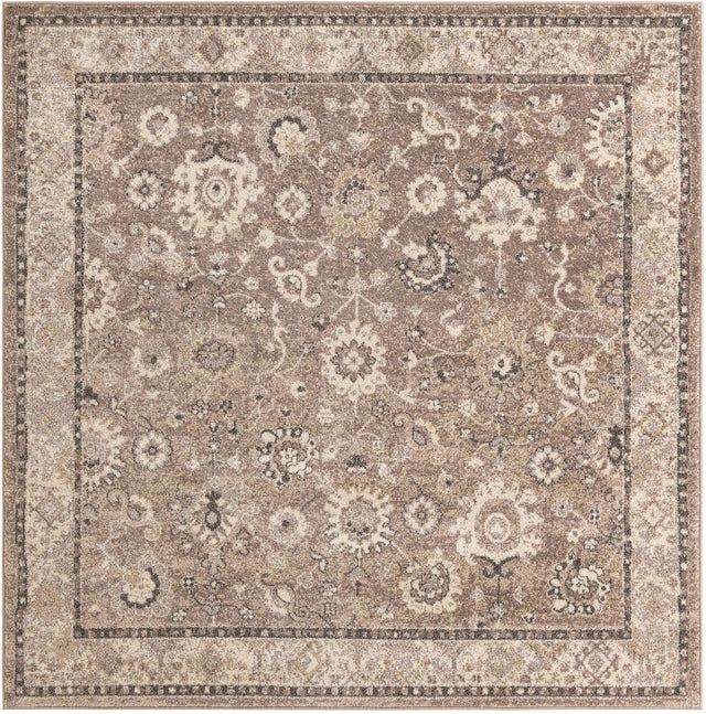 Beige Brown 7' 10 x 7' 10 Penrose Square Area Rug