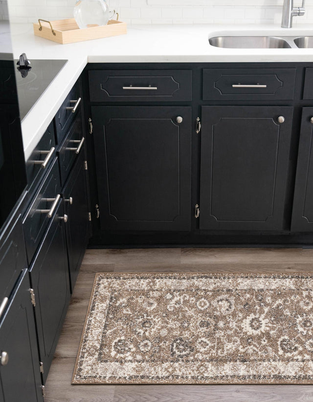 Beige Brown 2' x 8' Penrose Runner Area Rug