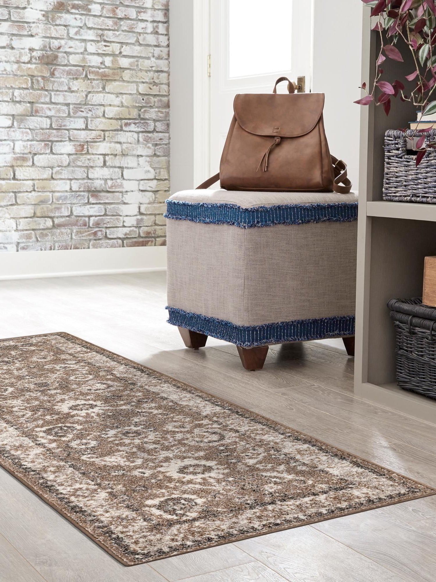 Beige Brown 2' x 6' 1 Penrose Runner Area Rug
