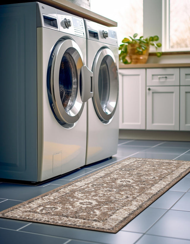 Beige Brown 2' x 8' Penrose Runner Area Rug