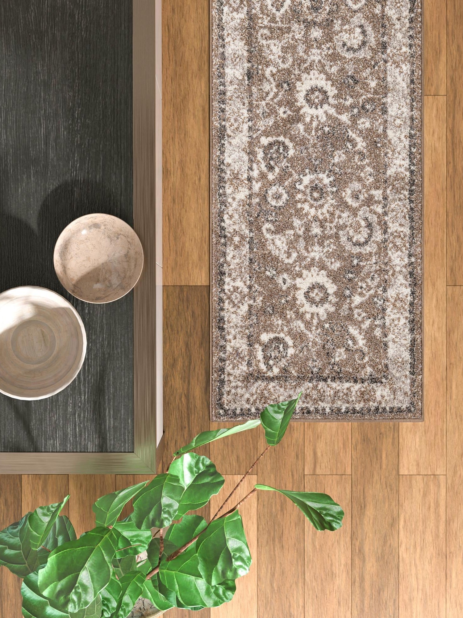Beige Brown 2' x 6' 1 Penrose Runner Area Rug