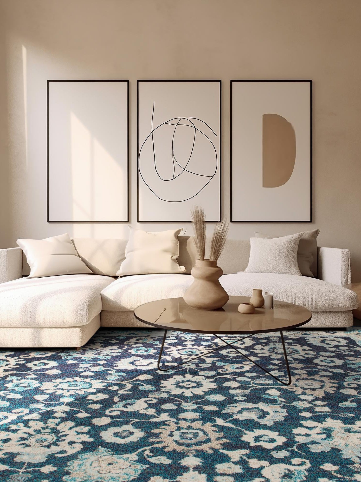 Navy Blue 7' 10 x 7' 10 Penrose Square Area Rug