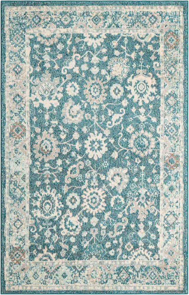 Turquoise 5' 3 x 8' Penrose Rectangle Area Rug