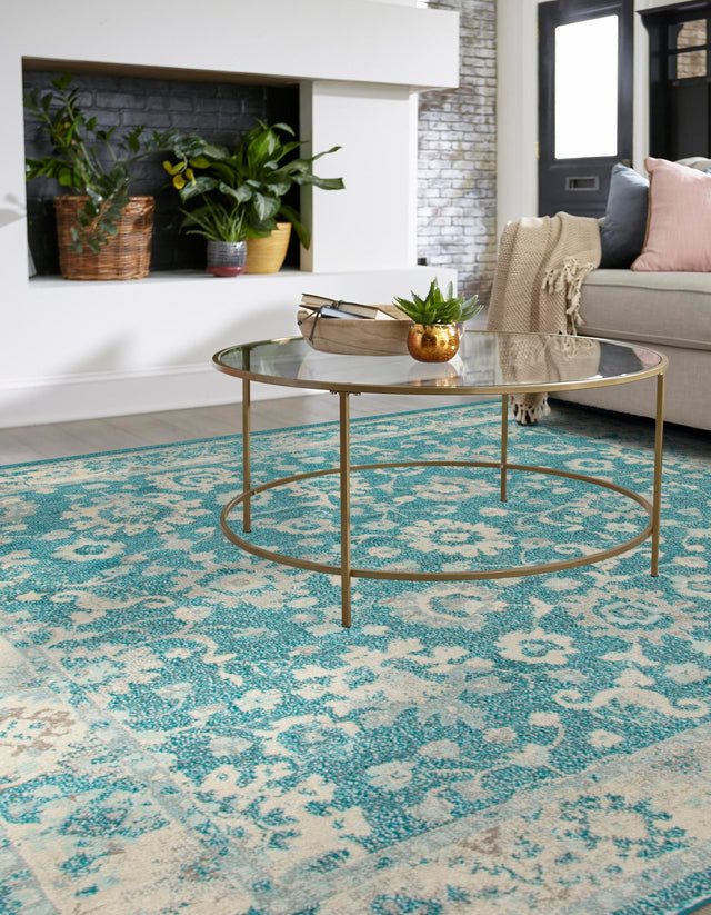 Turquoise 7' 10 x 7' 10 Penrose Square Area Rug