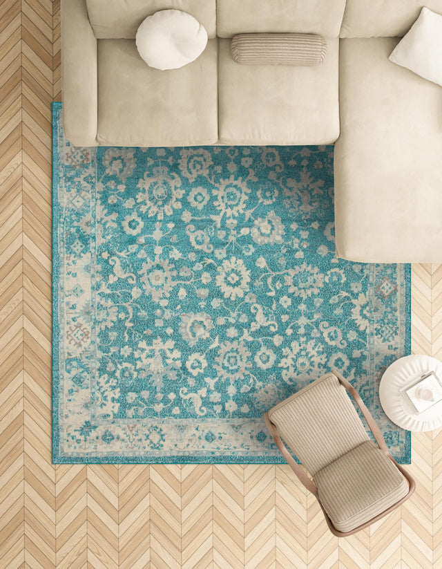 Turquoise 7' 10 x 7' 10 Penrose Square Area Rug
