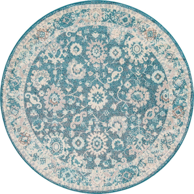 Turquoise 6' 1 x 6' 1 Penrose Round Area Rug