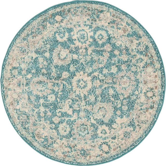 Turquoise 3' 1 x 3' 1 Penrose Round Area Rug