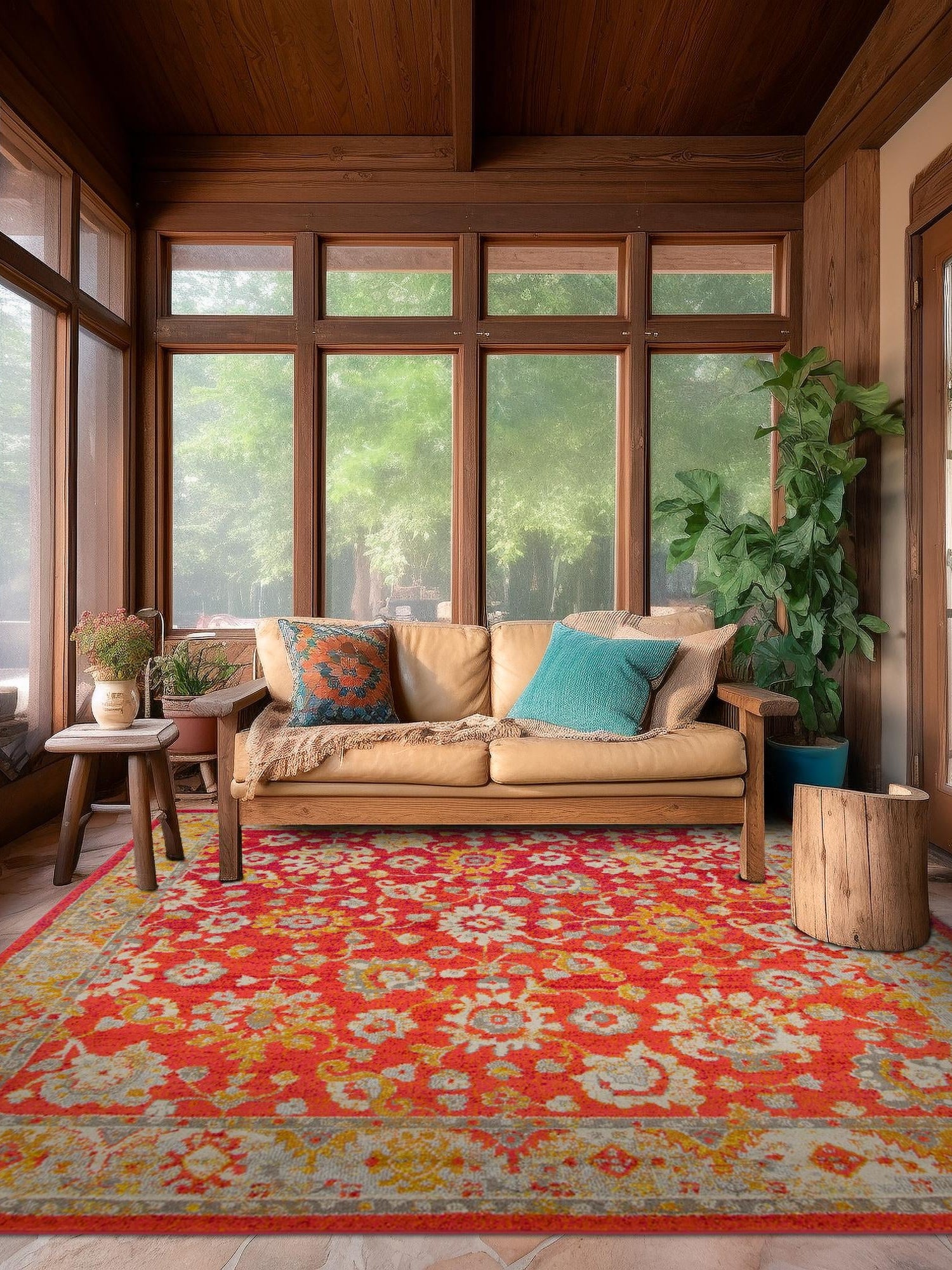 Rust Red 8' x 8' Penrose Square Area Rug