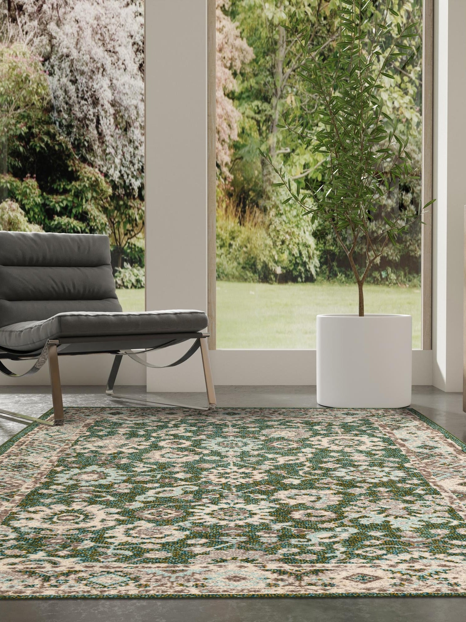 Green 7' 10 x 10' Penrose Rectangle Area Rug